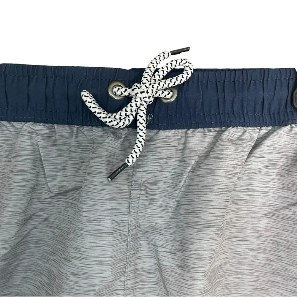 U.S. Polo Assn. USPA Contrast Waistband Swim Trunks Shorts Gray